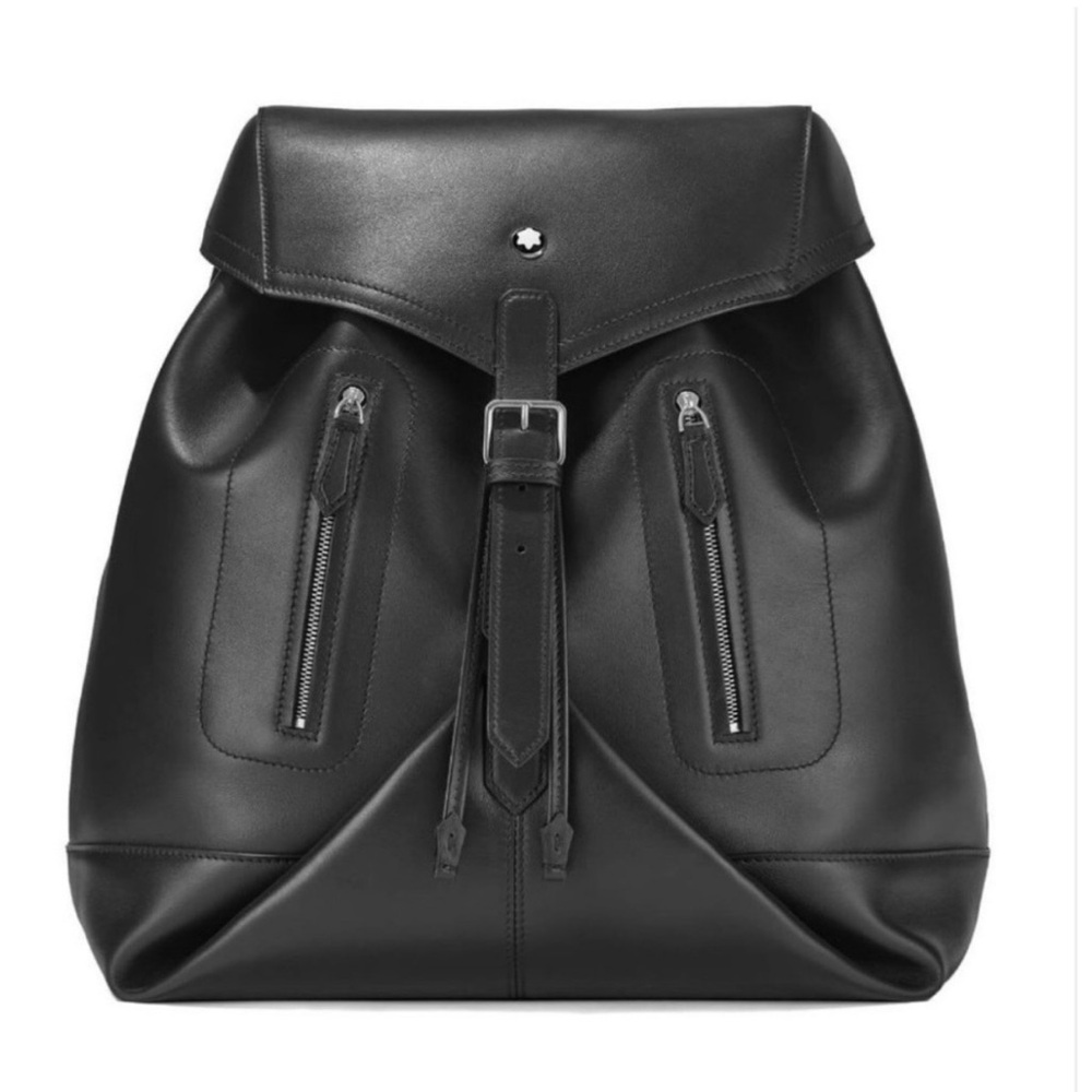 Montblanc Black Leather Backpack